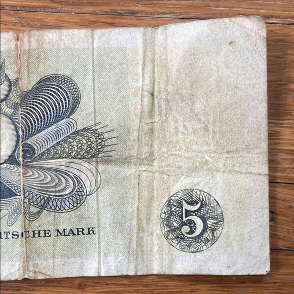 1948 Vintage German 5 Mark Banknote - Picture 9 of 9